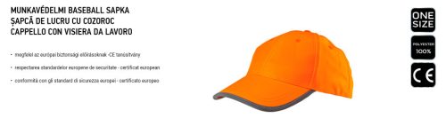 NEO TOOLS Láthatósági baseball munkasapka, narancssárga 81-794