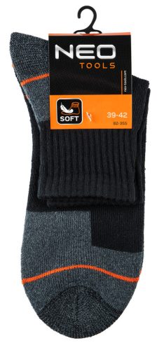 NEO TOOLS Munkavédelmi zokni, rövid, 70% pamut, 30% polyester, megerősített sarok, lélegző, 39–42 82-355