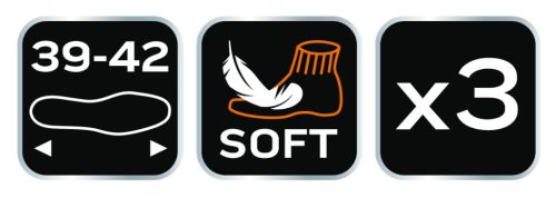NEO TOOLS Munkavédelmi zokni, 3pár, hosszú, 70% pamut, 30% polyester, 39–42 82-360