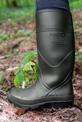 NEO TOOLS Munkavédelmi gumicsizma, OB SRC, vegyszerálló csúszásmentes talp, beépített sarokvédelem, 40 82-901-40