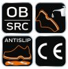 NEO TOOLS Munkavédelmi gumicsizma, OB SRC, vegyszerálló csúszásmentes talp, beépített sarokvédelem, 40 82-901-40