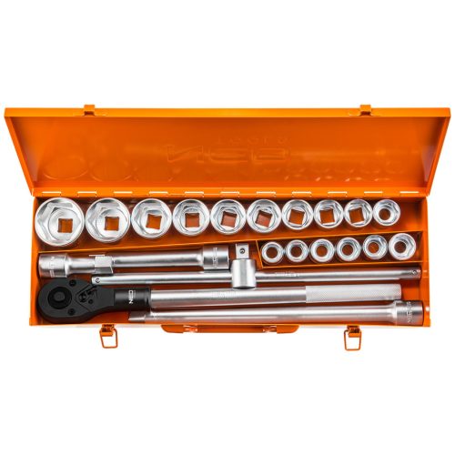 NEO TOOLS Dugókulcskészlet 3/4", 21db  25 év garanciával 08-061