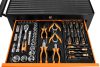 NEO TOOLS Műhelykocsi, 5 fiókos, 117db szerszámmal, 680x460x825mm, szerszámkocsi 25 év garanciával 84-214-6