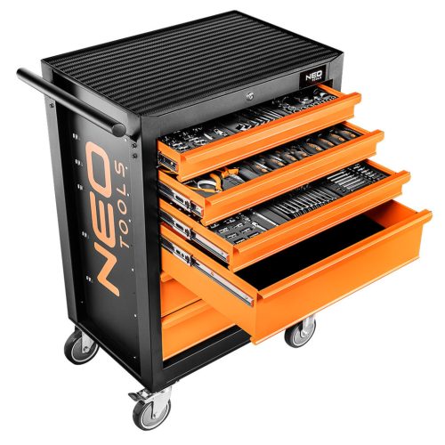 NEO TOOLS Műhelykocsi, 6 fiókos, 149db szerszámmal, 680x460x1030mm, szerszámkocsi 25 év garanciával 84-221-9