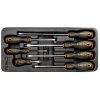 NEO TOOLS Csavarhúzó készlet, lapos 7db, műhelykocsitálcával 25 év garanciával 84-231