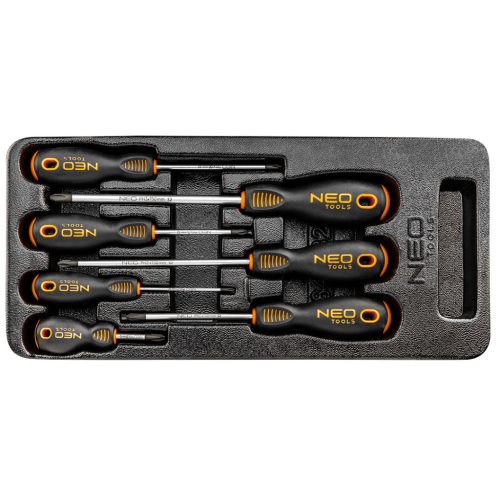 NEO TOOLS Csavarhúzó készlet, PH, 7db, műhelykocsitálcával 25 év garanciával 84-232