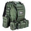 NEO TOOLS Túra hátizsák, 600D poliész, 40L, 4a 1ben: hátizsák, 2 kis oldaltáska, 1 közepes táska, sötétzöld 84-326