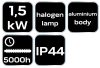 NEO TOOLS Halogén, infravörös mennyezeti hősugárzó 1500W, alumínium, IP44, kül és beltéri 2 év garanciával 90-037