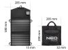 NEO TOOLS Hordozható napelem, napelemes töltő, 15W, telefon, laptop töltésre, 2db USB csatlakozó 2 év garanciával 90-140