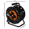 NEO TOOLS Kábeldob, hosszabbító, 50m/3x2,5mm2 réz kábel, 230V, IP20, hőkioldó, műanyag dob, fém keret  90-175