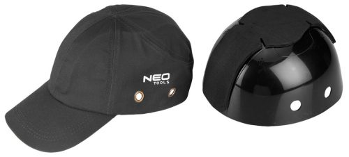 NEO TOOLS Munkavédelmi baseball sapka, merevítettl, szürke, CE 97-591