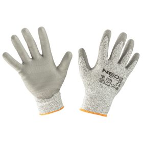   NEO TOOLS Munkakesztyű, vágásbiztos kesztyű, PU bevonattal, 4X43D, 8" 97-609-8