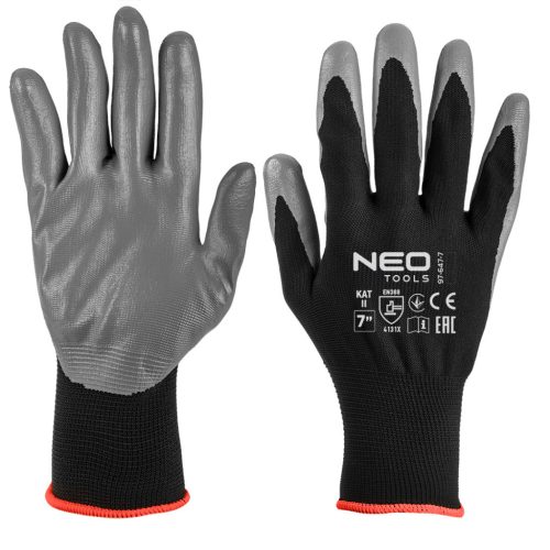 NEO TOOLS Munkakesztyű, nitril bevonatú poliészter, 4131X, 7, Rendelési egység: 12db 97-647-7