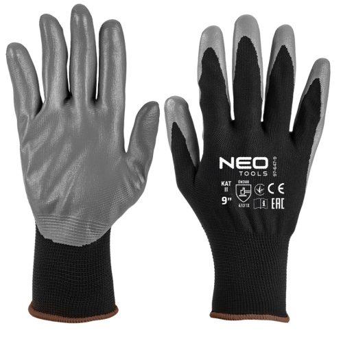 NEO TOOLS Munkakesztyű, nitril bevonatú poliészter, 4131X, 9, Rendelési egység: 12db 97-647-9