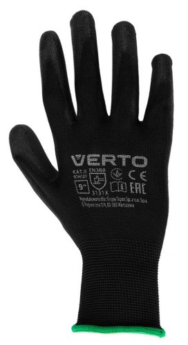 VERTO Munkakesztyű, kertész kesztyű, PU bevonat, 3131X, 10", légáteresztő felsőrész 97H138