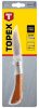 TOPEX Kés, Összecsukható kés retesszel, 8cm penge, fa markolat 98Z007