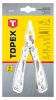 TOPEX Multifunkciós szerszám, 9 funkció, silver, súly 222 g, nyitva/összecsukva: 165mm/105mm 98Z058