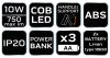 NEO TOOLS Reflektor, talpas, elemes 3xAA, COB LED 750lum, powerbank funkció, 10W 99-038