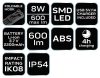 NEO TOOLS Akkus műhely-vizsgálólámpa, tölthető, 10W, SMD 600 lum 99-043