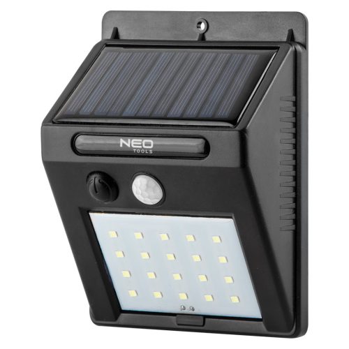 NEO TOOLS Napelemes fali reflektor 20 SMD LED 200lum, mozgásérzékelő 99-055