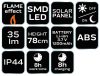 NEO TOOLS Kerti napelemes állólámpa, SMD LED, Láng effektus, 1W, 35 lumen 99-057