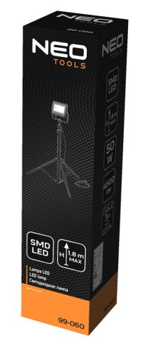 NEO TOOLS Reflektor, állványos 230V/50W, 4500lum, SMD led, max. 1.8m 2 év garanciával 99-060