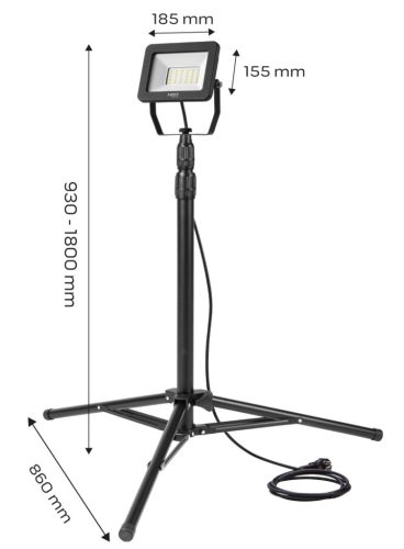 NEO TOOLS Reflektor, állványos 230V/50W, 4500lum, SMD led, max. 1.8m 2 év garanciával 99-060