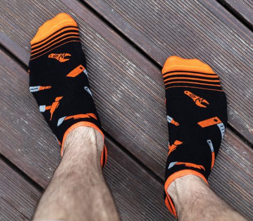 NEO TOOLS Munkazokni, 80% pamut, szerszám mintás 39-42, narancs/fekete, Neo GD030