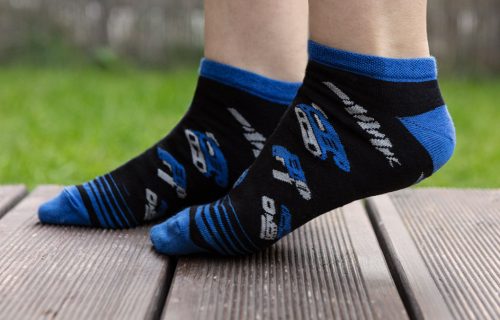 GRAPHITE Munkazokni, 80% pamut, szerszám mintás 39-42, kék/fekete, Graphite GD032