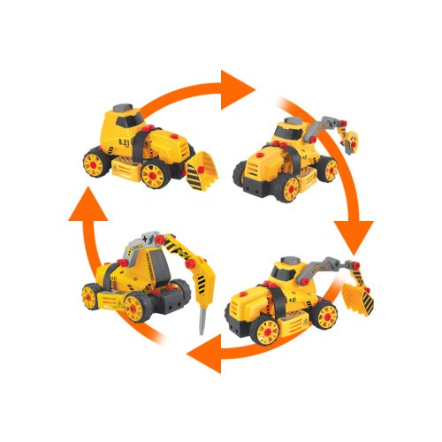 NEO TOOLS Játék munkagép, 4az1ben, szerelőkészlettel GD041