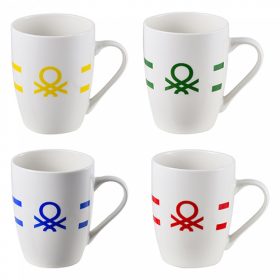   Bennetton 2 részes porcelán bögre szett, Rainbow collection (Fehér)
