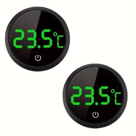   1db Mini kerek LCD digitális hőmérő, akvárium hőmérséklet-kijelző