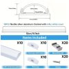 10 csomag 50 cm-es flexibilis ezüst LED csatorna tejfehér LED