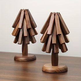   3 részes fa alátét készlet, fa alakú forró edénytartó