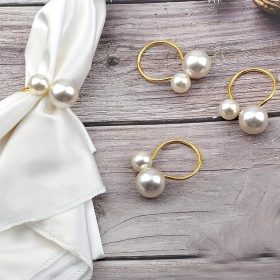 Elegáns 15 darabos Gyöngyös Szalvétagyűrű Készlet