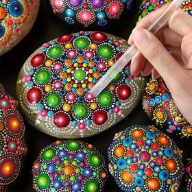   16 részes Mandala pöttyöző szett akril rudakkal, stifttel és 3 festősablonnal