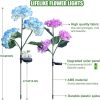 3 fejes hortenzia-rózsa napelemes LED lámpa