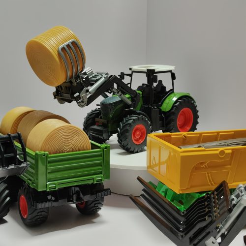 Farm Traktor Kombinációs Készlet 1. kombináció (keskeny kerekes traktor + széna elülső állvány + 1 szénakazal)