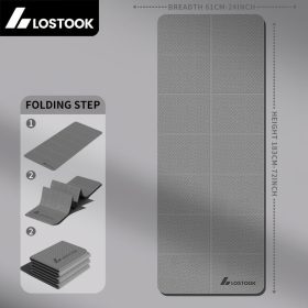   Elveszett Foldable Jóga Szőnyeg, TPE Anyag, Csúszásmentes, Vízálló, Könnyű, Egyszínű, Szürke/Lila/Kék, Jógához, Pilateshez, Fitnesz Edzéshez szürke