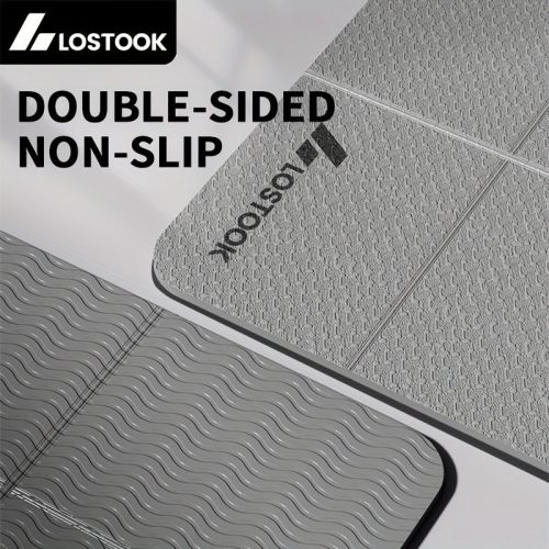 Elveszett Foldable Jóga Szőnyeg, TPE Anyag, Csúszásmentes, Vízálló, Könnyű, Egyszínű, Szürke/Lila/Kék, Jógához, Pilateshez, Fitnesz Edzéshez szürke