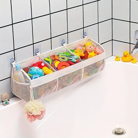   Sokoldalú hálós szervezőtáska fürdőszobához és zuhanyhoz - Ideális játékok, snackek és hajkiegészítők tárolására fehér