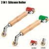 1 db 2-az-1-ben szilikon varrás simító eszköz, kézi simító henger PVC/TPO/EPDM egyrétegű tetőszalaghoz, töltés nélkül, nem igényel elemet Piros 2 az 1-ben szilikon görgő