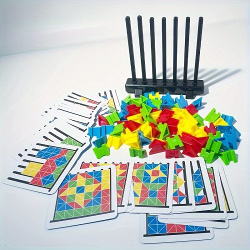 Színes Építőkocka Puzzle - Fejleszti a Logikát, Térbeli Látást és Kreativitást