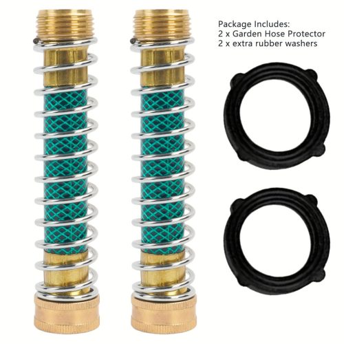 2 db bronz tömlővédő rugós adapter – 3/4" menettel, kültéri kerti használatra