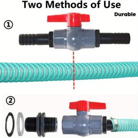   40 mm-es PVC golyós szelep tömlőcsatlakozóval – 2 db 32 mm-es fúvókával, tömítőszalaggal