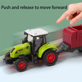  Hátrahúzható Műanyag traktor és pótkocsi játék készlet