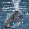 Távirányítós Jet Boat - Nagy sebességű elektromos 40KM/H (24.85 MPH) távirányítós csónak turbó gázturbinás hajtással és LED fényekkel,