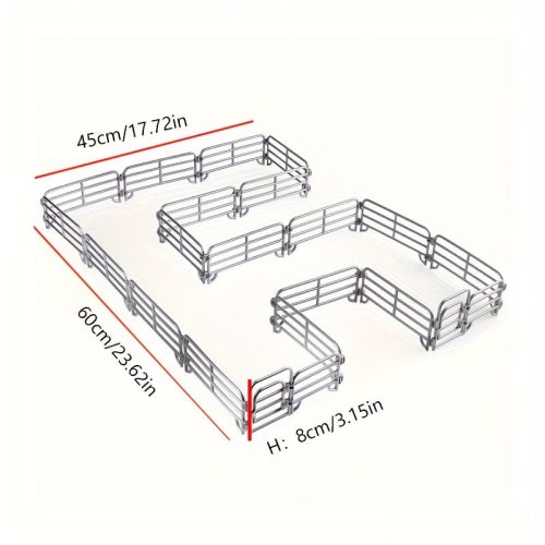 20 db Mini Farmkerítés Készlet – Szürke PVC Kerítéselemek