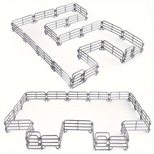 20 db Mini Farmkerítés Készlet – Szürke PVC Kerítéselemek