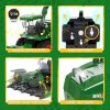 RC Traktor Kombájnnal és Világítással – 1:24 Méretarány, Tartós ABS, Akkumulátoros Traktor Játék